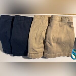 Lands' End Kids Skorts - Navy and Khaki set of 4 school uniform size 6